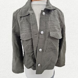 Express Olive Button Up Jacket